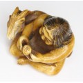 RAR: netsuke de perioada Edo. sculptura in fildes patinat. cca 1850. Japonia